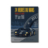 Poster for the 24 Hours du Mans circuit of the 19th June 1966 featuring a black sports car.