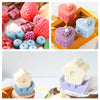 A collection of colorful soy candle dye colorants in various shades like pink, purple, and blue, displayed alongside finished