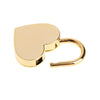 A vintage heart-shaped mini padlock with a gold-tone finish and a curved key ring.