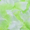 Light green and white silk rose petals for weddings and events