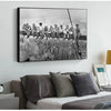 Black and white canvas wall art depicting the New York City skyline.