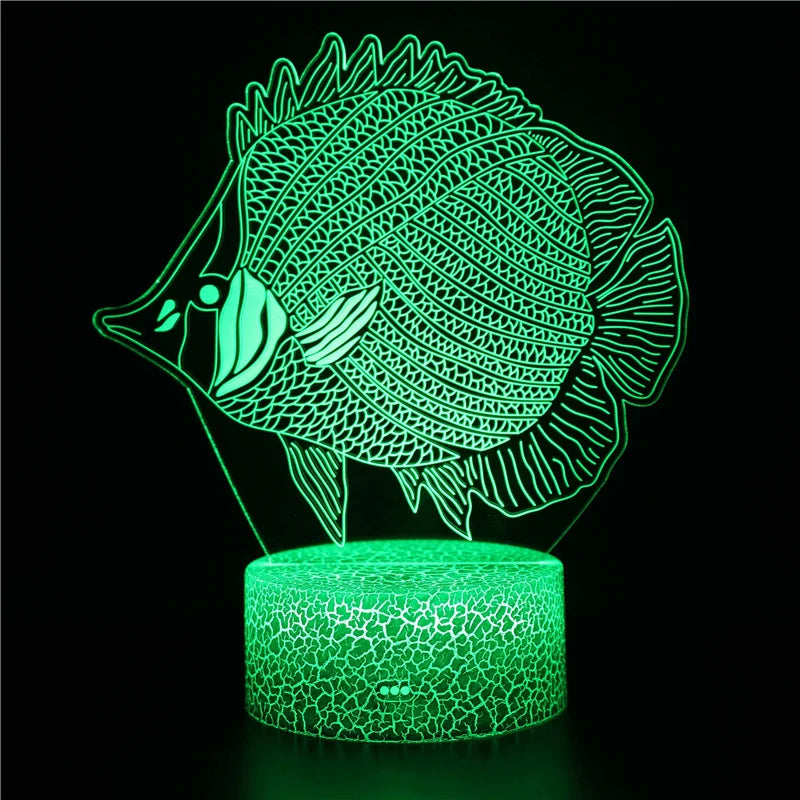 3D Fish LED Night Light with Remote and Touch Controls