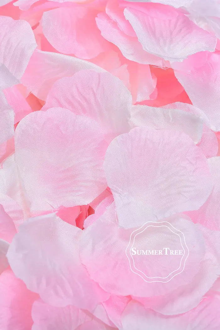 Pink silk rose petals used for weddings and events