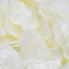 A close-up of soft, creamy white silk rose petals arranged in a loose pile.