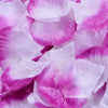 Pink and purple silk rose petals used for weddings and events