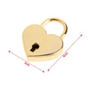 A vintage heart-shaped mini padlock with a key, gold in color.