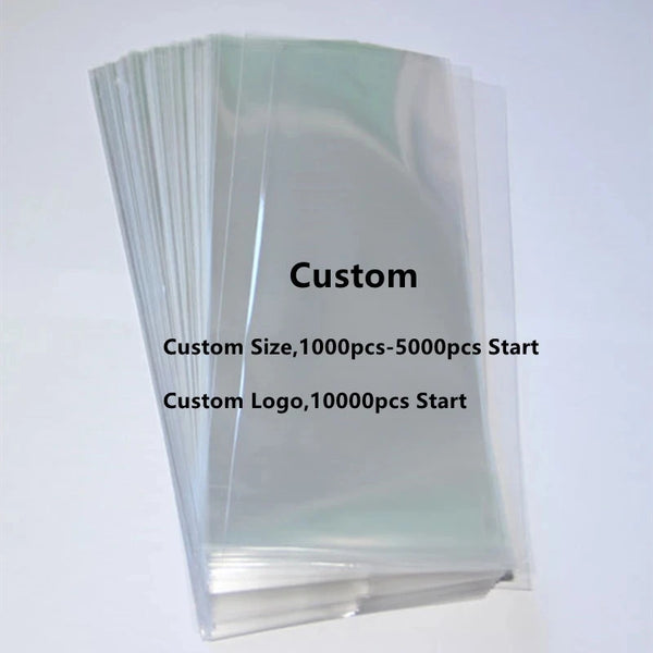 Clear Cellophane Gift Bags with Gold Twist Ties – 100 Pack
