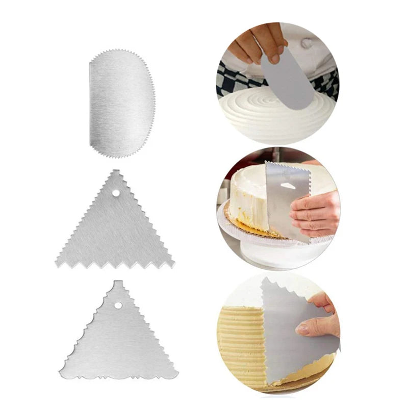 Stainless Steel Cake Scraper & Fondant Smoothing Tool