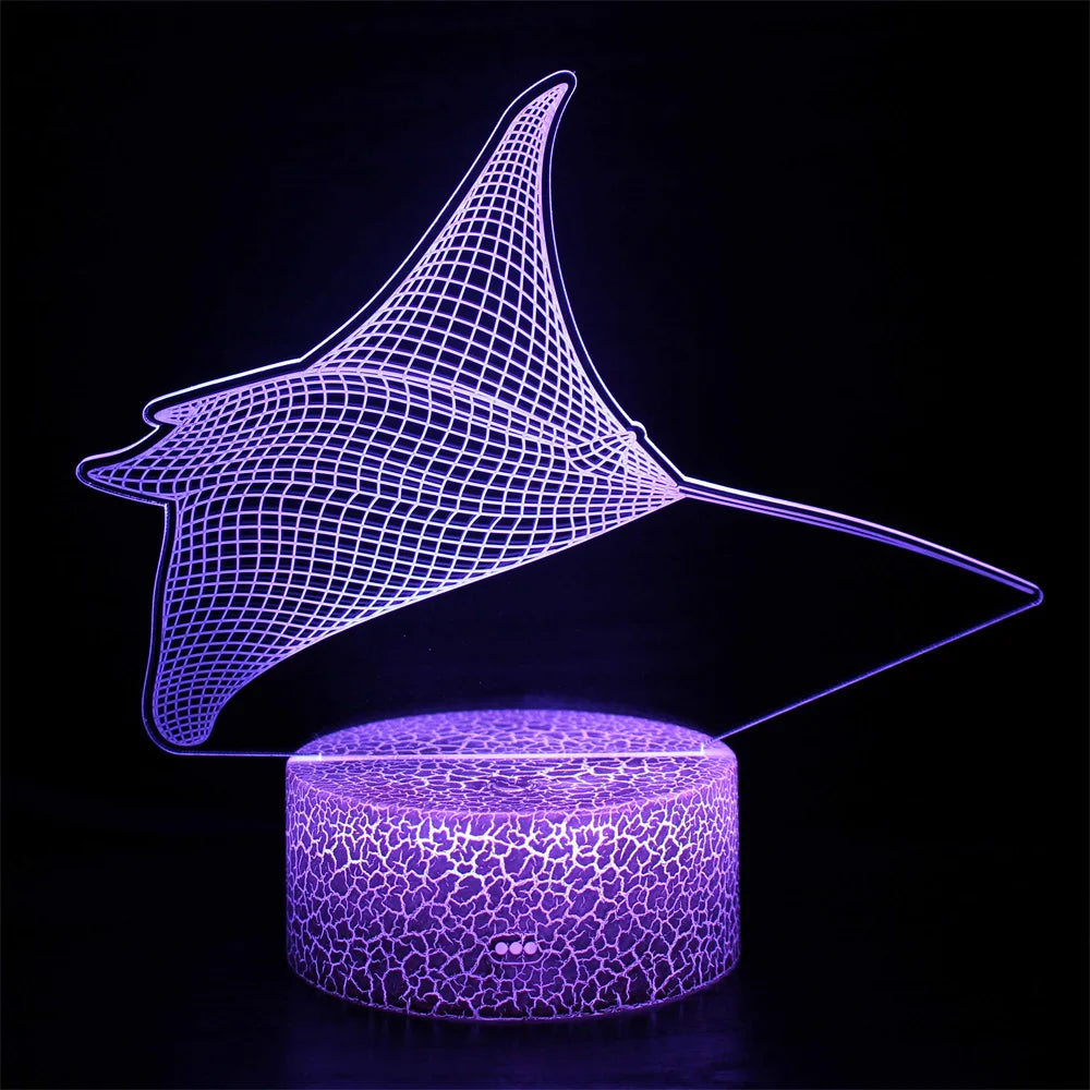 3D Fish LED Night Light with Remote and Touch Controls