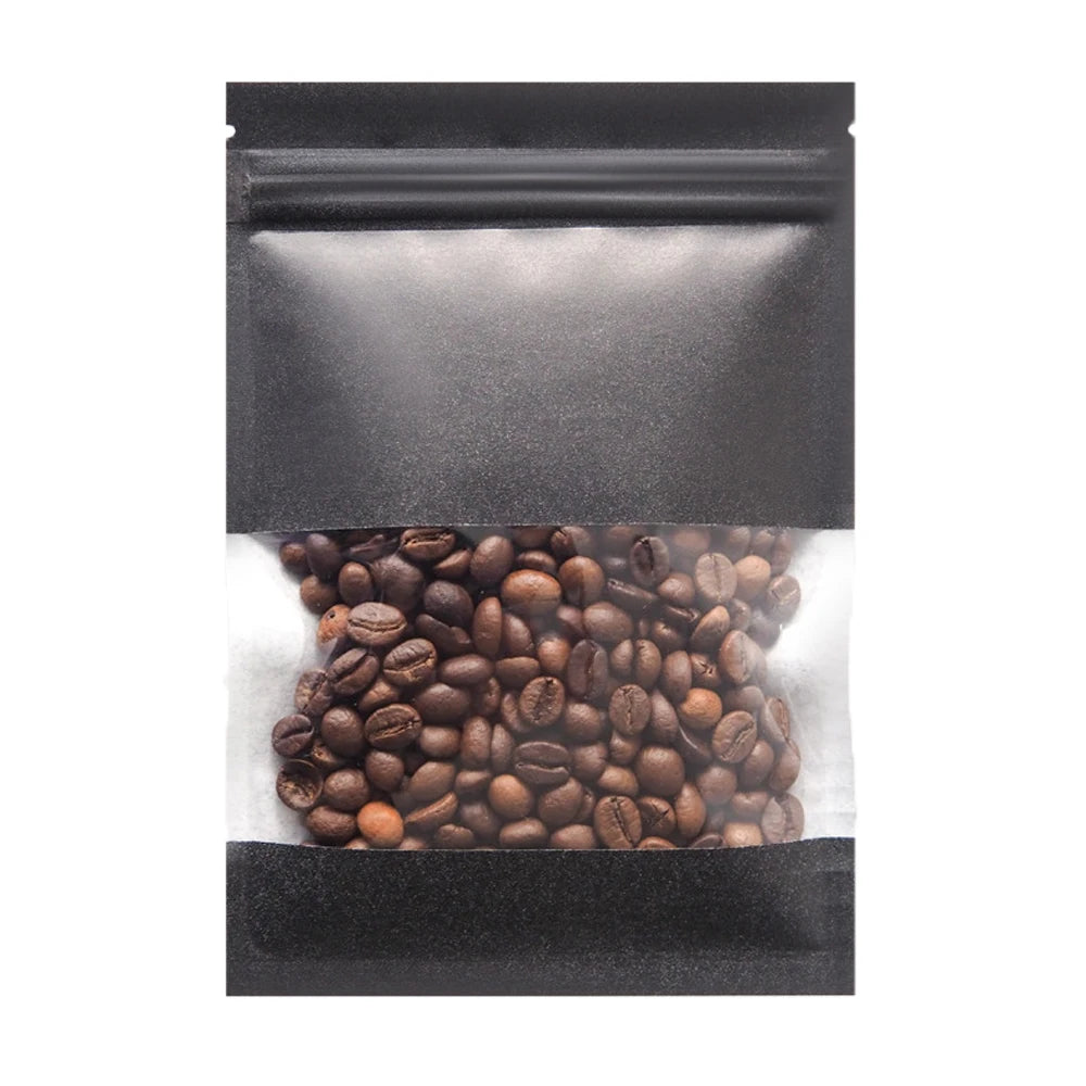 Reusable Kraft Paper Snack Bags with Clear Window