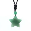 Natural Crescent Moon & Star Stone Pendant Necklace
