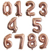 Gradient Rose Red Foil Number Balloons for Birthday & Party Decor