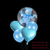 A set of blue bear and heart latex balloons for baby shower and birthday parties