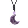 Natural Crescent Moon & Star Stone Pendant Necklace