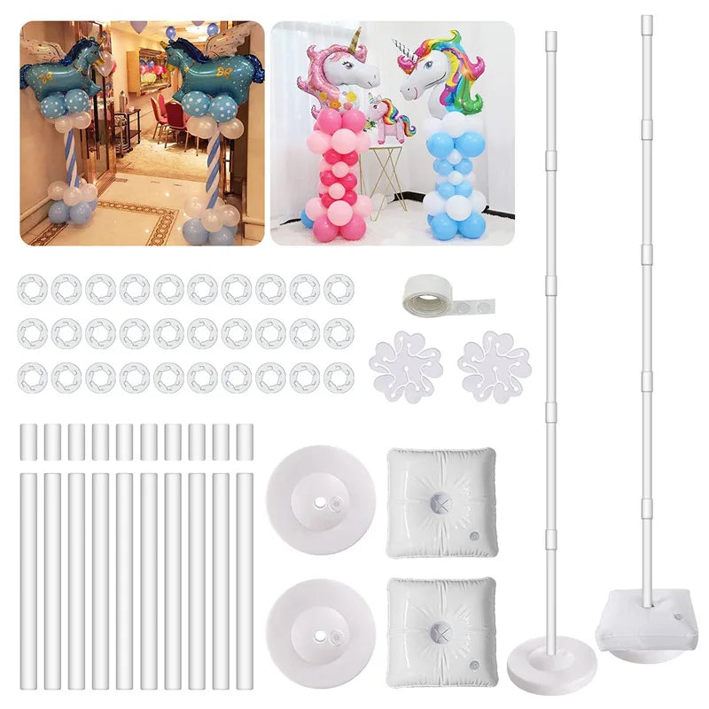 Reusable balloon arch kit with various balloon shapes and sticks for parties and events