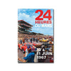 Poster advertising the 1967 24 hours du Mans race on June 10 and 11 with vintage race cars.