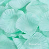 Light mint green silk rose petals for weddings and events
