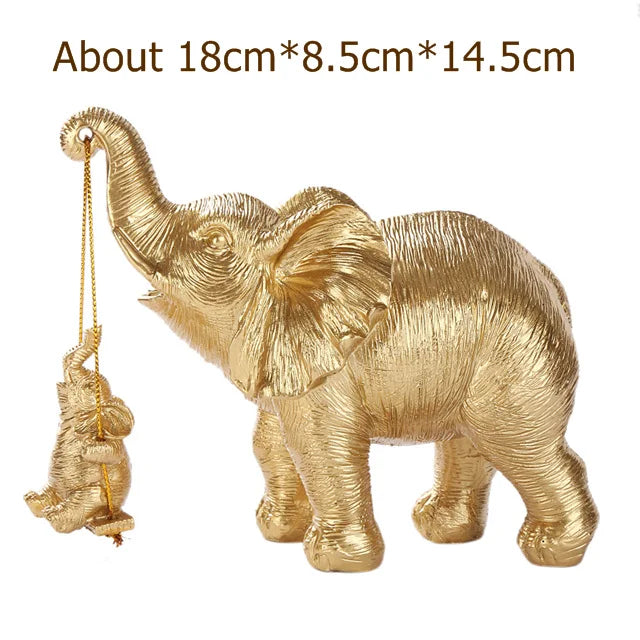 Handcrafted Resin Elephant Family Figurine