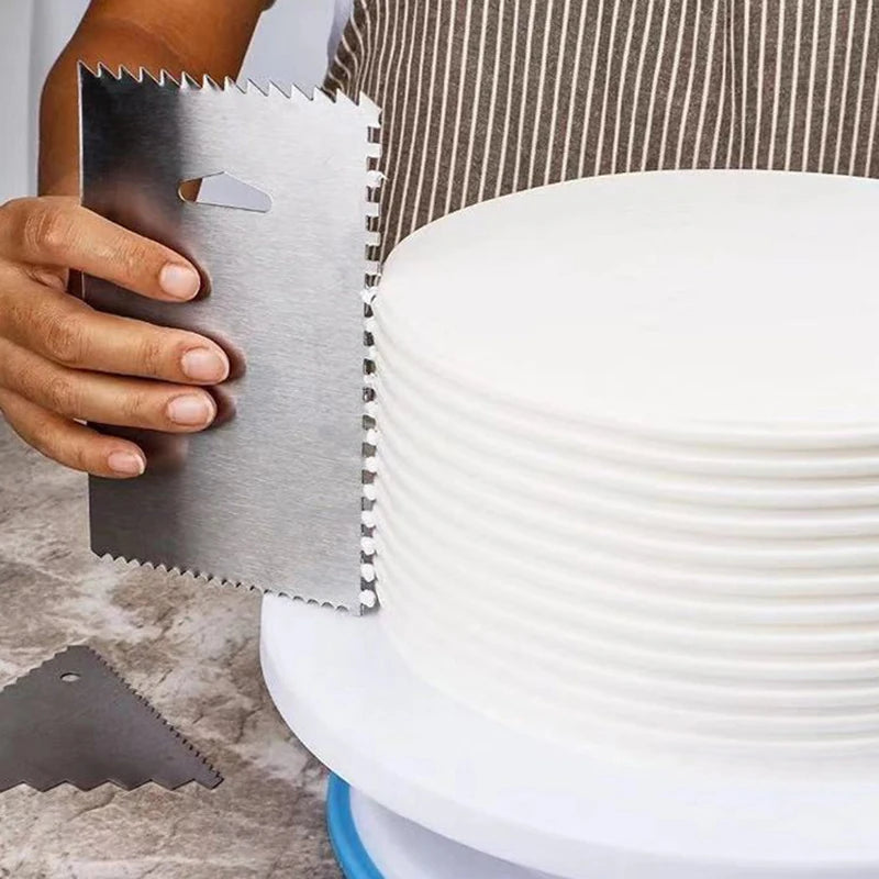 Stainless Steel Cake Scraper & Fondant Smoothing Tool