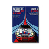 Poster for the 1973 Le Mans endurance race featuring a Porsche racing car.