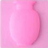 A pink flexible self-adhesive wall flower vase with a rounded body and narrow neck.