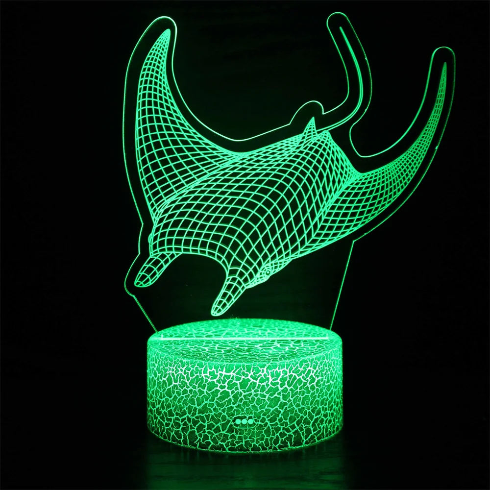 3D Fish LED Night Light with Remote and Touch Controls