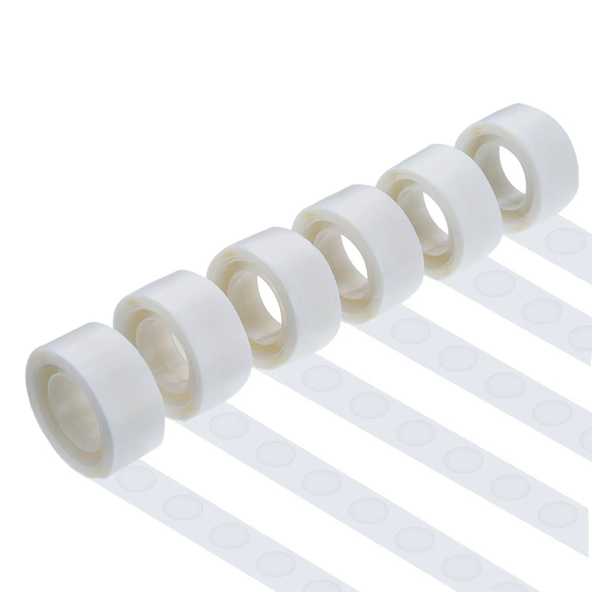 Rolls of gold foil letter balloons for parties and celebrations displayed in a row.