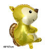 A golden foil balloon shaped like a bear for party decoration.