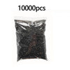 A sealed bag containing 10,000 small, dark fuse beads for crafting and DIY projects.