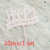 Pink acrylic happy birthday banner with a stick on white sheer fabric