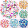 A collection of assorted silver claw setting glass rhinestones in various jelly candy colors.