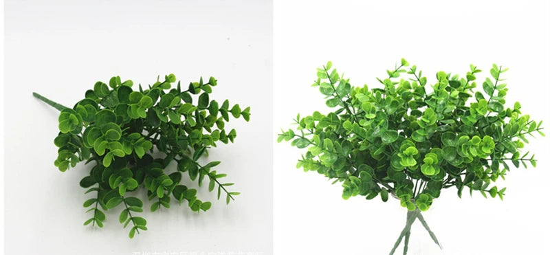 Artificial Fern Grass Bouquet – 7-Branch Green Plastic Plant