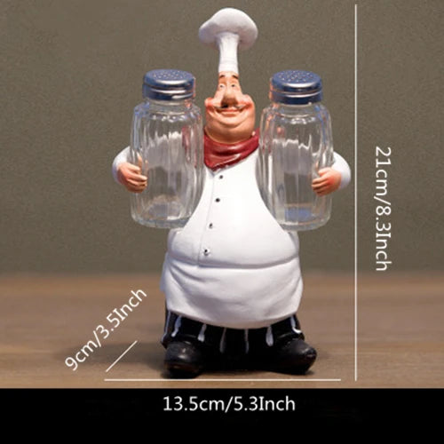 Resin Chef Figurines with Bottle Opener and Message Board - Bar & Kitchen Decor