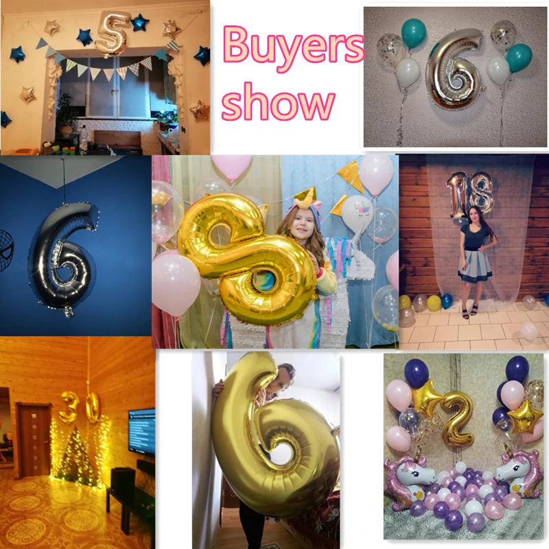 Rose Gold Foil Number Balloons (32" or 40") for Birthday & Wedding Decor