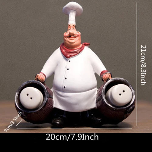 Resin Chef Figurines with Bottle Opener and Message Board - Bar & Kitchen Decor