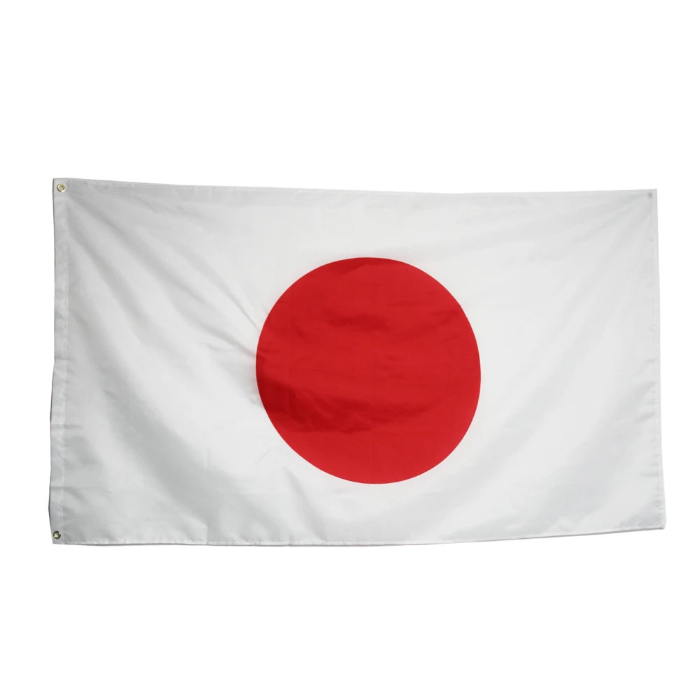 A white flag with a large red circle in the center, resembling the Japanese national flag.