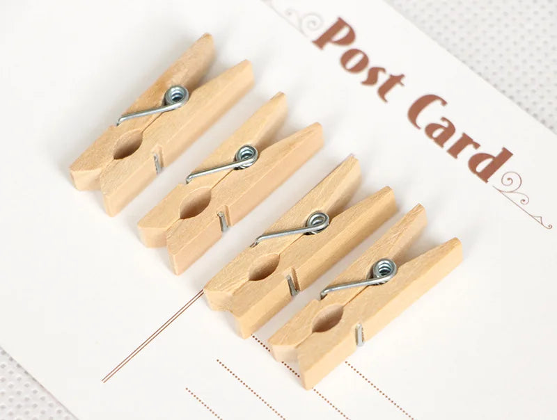 Mini Wooden Clothespins for Crafts and Photos (Set of 50)