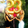 Rose Gold Foil Number Balloons (32" or 40") for Birthday & Wedding Decor