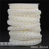 A spool of ivory pearl bead garland, measuring 2 to 10 meters, used for wedding and event decoration.