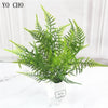Artificial Fern Grass Bouquet – 7-Branch Green Plastic Plant
