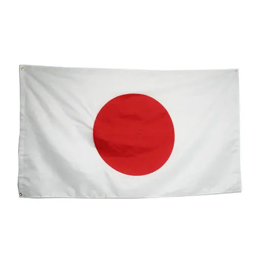 A white flag with a large red circle in the center, resembling the Japanese flag.