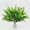 Artificial Fern Grass Bouquet – 7-Branch Green Plastic Plant