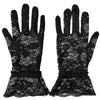Pair of black vintage sheer lace gloves for parties and weddings