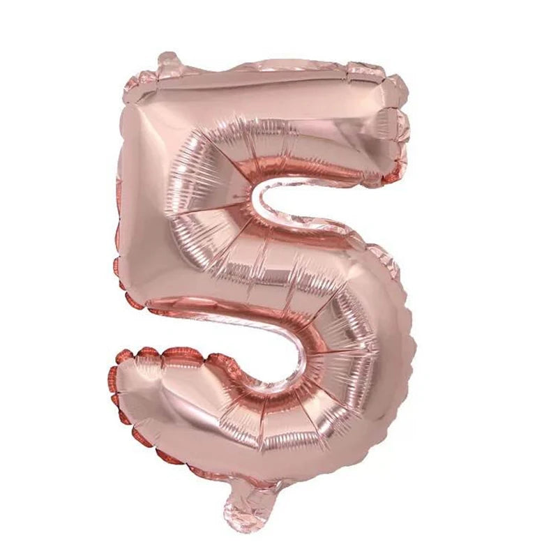 Rose Gold Foil Number Balloons (32" or 40") for Birthday & Wedding Decor