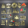 Collection de aimants de réfrigérateur décoratifs en métal, représentant des monuments comme le palais de Mysore, Shanghai, l
