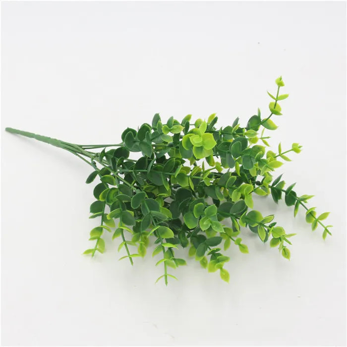 Artificial Fern Grass Bouquet – 7-Branch Green Plastic Plant