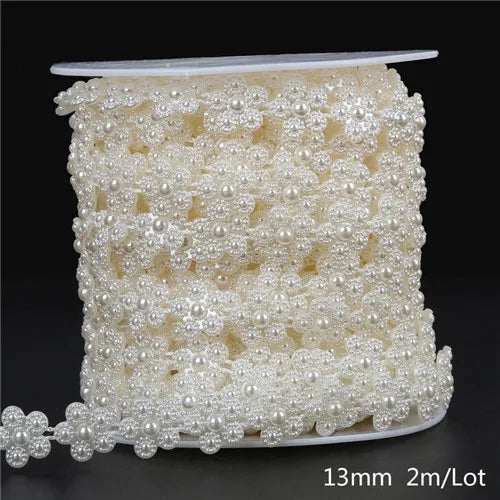 Ivory pearl bead garland featuring small spherical beads packaged for wedding and event decoration