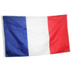 A vertical tricolor flag with blue, white, and red stripes.