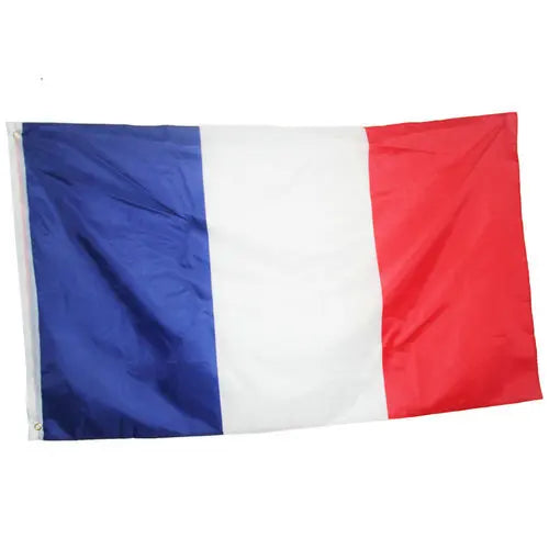 A vertical tricolor flag with blue, white, and red stripes.