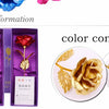 Three boxes of 24k gold foil artificial roses displayed next to a comparison of real gold-colored roses.
